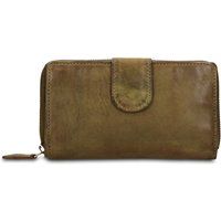 Leder-Brieftasche mit Reißverschluss