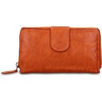 Leder-Brieftasche mit Reißverschluss