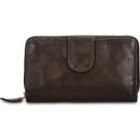 Leder-Brieftasche mit Reißverschluss