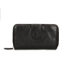 Leder-Brieftasche mit Reißverschluss