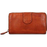 Leder-Brieftasche mit Reißverschluss
