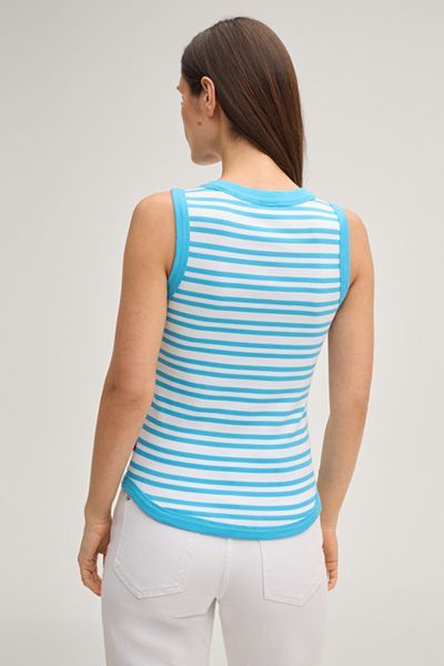 JOOP! Tiani Türkis und Weiß gestreiftes Tanktop aus Baumwollmischung