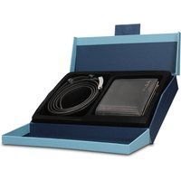 Klassisches Leder-Geldbörsen- und Gürtel-Set