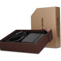 Klassisches Leder-Geldbörsen- und Gürtel-Set