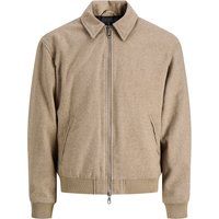 Beige Bomberjacke mit Wollmischung