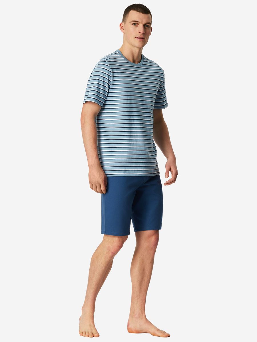 Kurzer blauer Herren Schlafanzug