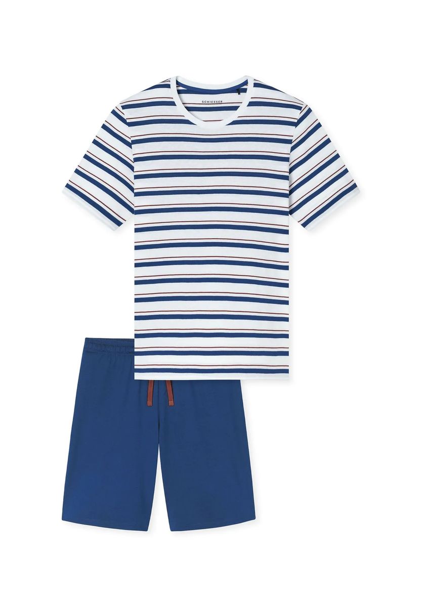 Kurzer blauer Herren Schlafanzug