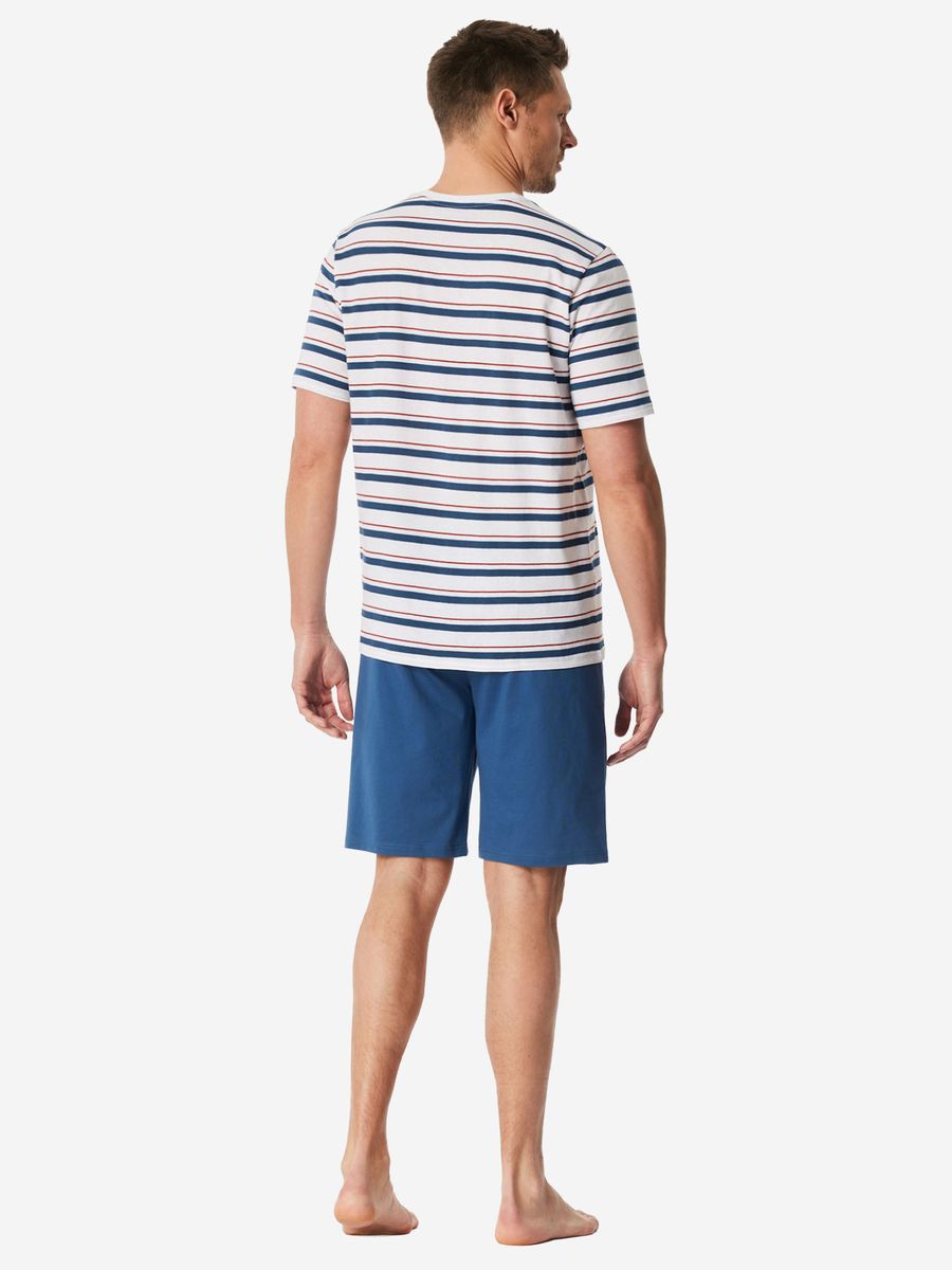 Kurzer blauer Herren Schlafanzug