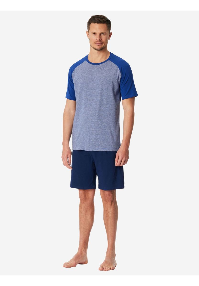 Kurzer blauer Herren Schlafanzug