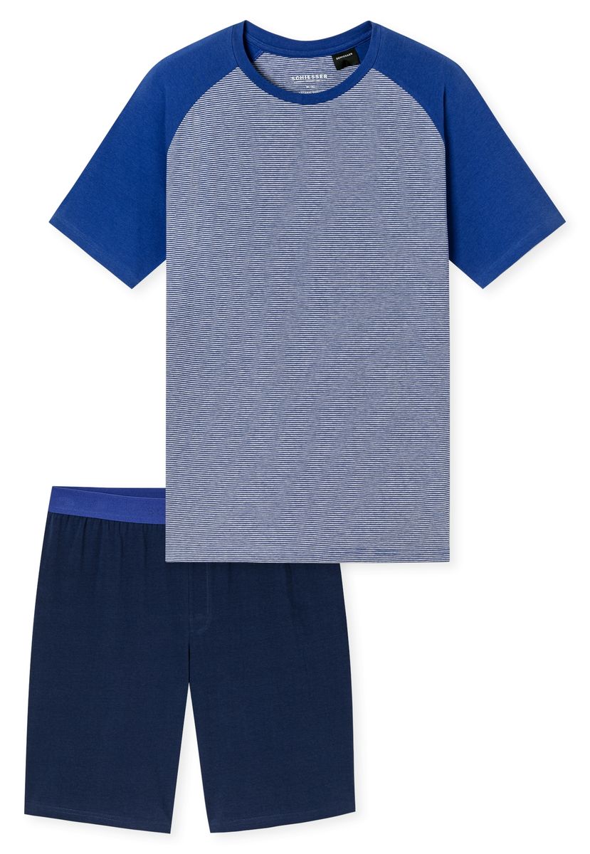 Kurzer blauer Herren Schlafanzug