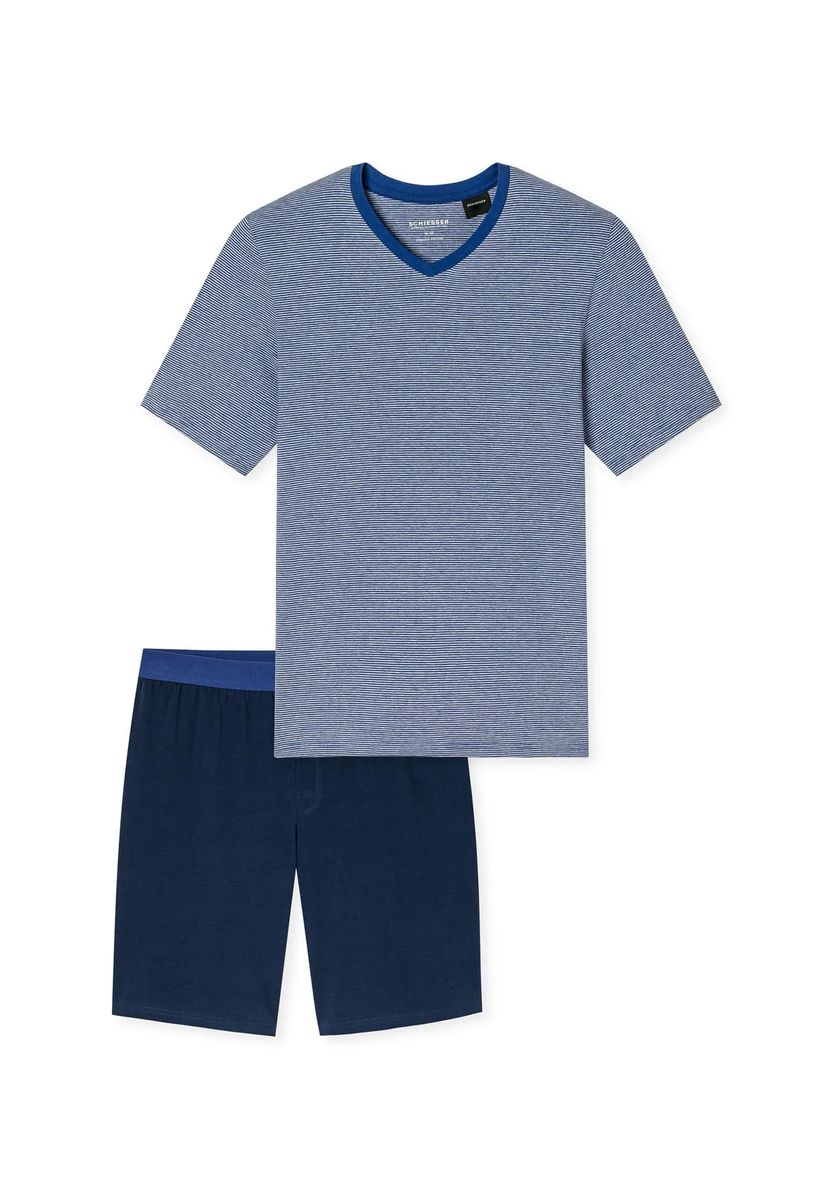 Kurzer blauer Herren Schlafanzug