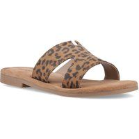 Hush Puppies Azalea Leder Damen Leoprint Sandalen