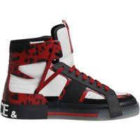 Mehrfarbige Leder High-Top Sneakers