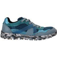 Blau-Graue Low Top Leder Sportschuhe