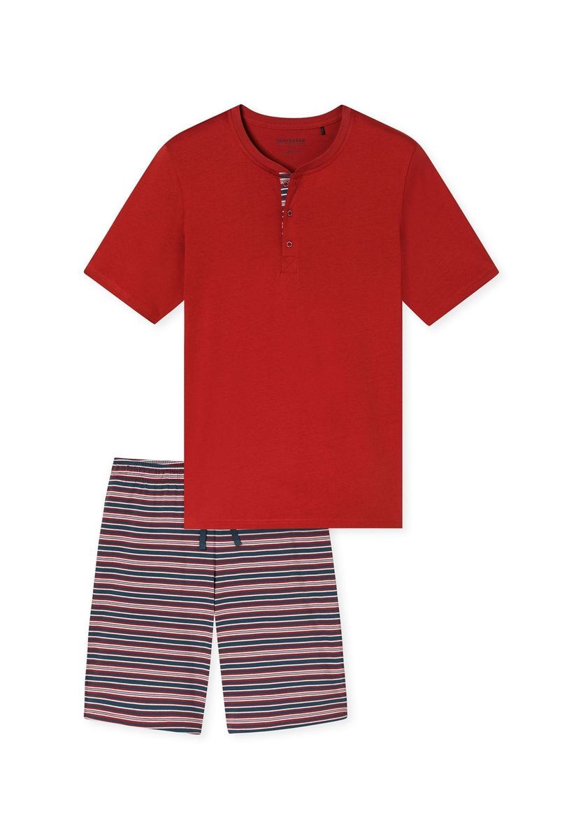 Lässiges rotes Kurzarm-Pyjama-Set