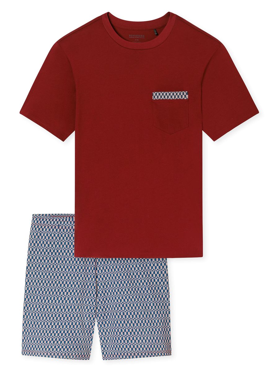 Kurzärmeliges Henley-Schlafanzug-Set