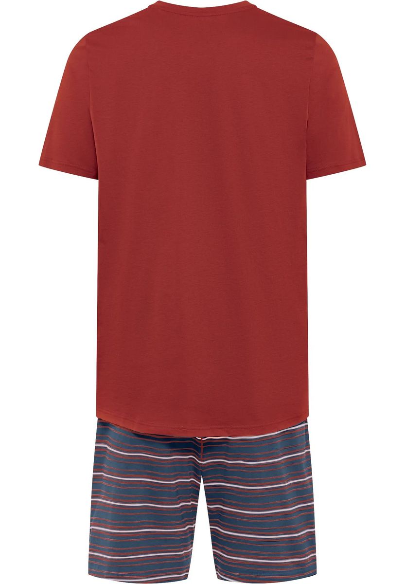 Kurzärmeliges Henley-Schlafanzug-Set