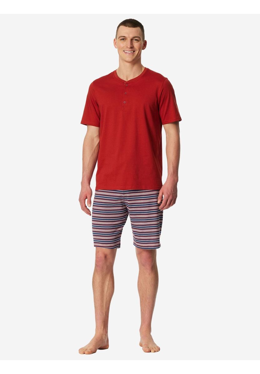 Lässiges rotes Kurzarm-Pyjama-Set