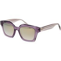 Quadratische Sonnenbrille mit lila Acetatrahmen