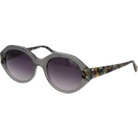 Graue ovale Vollrand Sonnenbrille