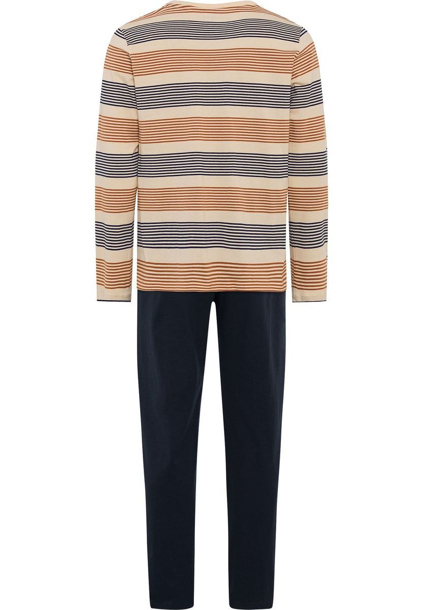 Herren Gestreiftes Langarm Schlafanzug Set