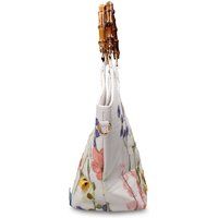 Blumenbestickte Tasche mit Bambusgriff