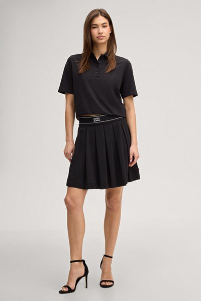 Joop! Jeans Schwarzes Poloshirt mit Logo-Bund