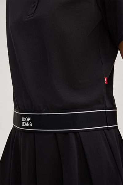 Joop! Jeans Schwarzes Poloshirt mit Logo-Bund