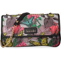 Schultertasche mit Kettenriemen und Blumenmuster