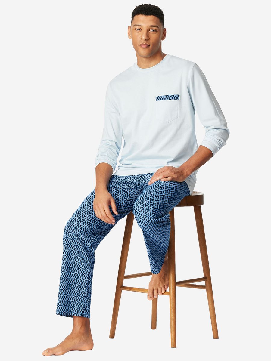 Bequemes Langarm-Pyjama-Set