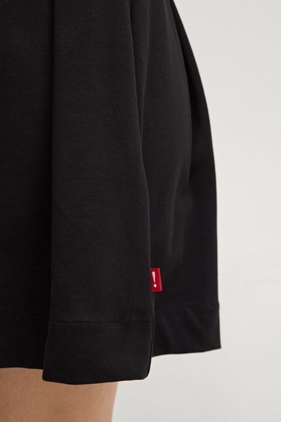 Joop Jeans Schwarzer Mini Plisseerock mit Logo-Bund