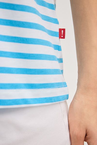 JOOP! Teele Gestreiftes T-Shirt in Türkis und Weiß aus Baumwolle