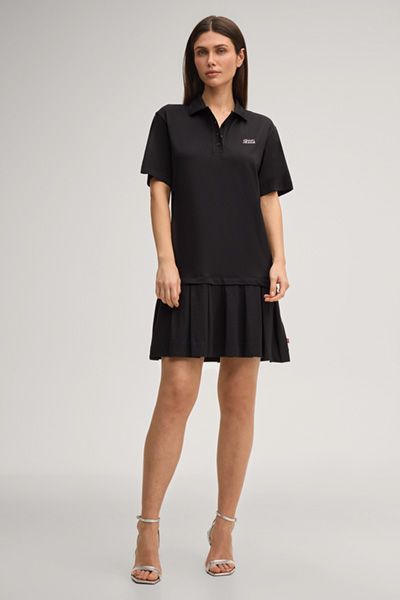 Joop! Jeans Tadena Schwarzes Polokleid mit Plisseerock