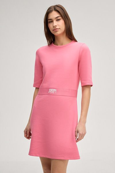 JOOP! Tri Pink Sweatkleid A-Linien-Silhouette Logo-Ripsband