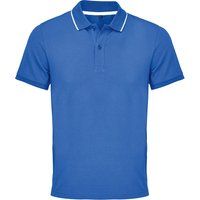 Herren Poloshirt Blau mit Weißem Rand