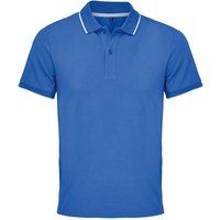 Herren Poloshirt Blau mit Weißem Rand