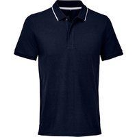 Marineblaues Poloshirt mit weißem Rand