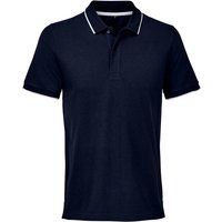 Marineblaues Poloshirt mit weißem Rand
