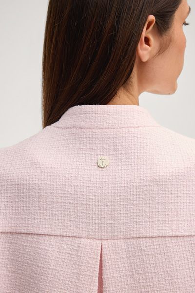 Marc Cain Bouclé Blazer Judit in Rosé mit Fransenbesatz
