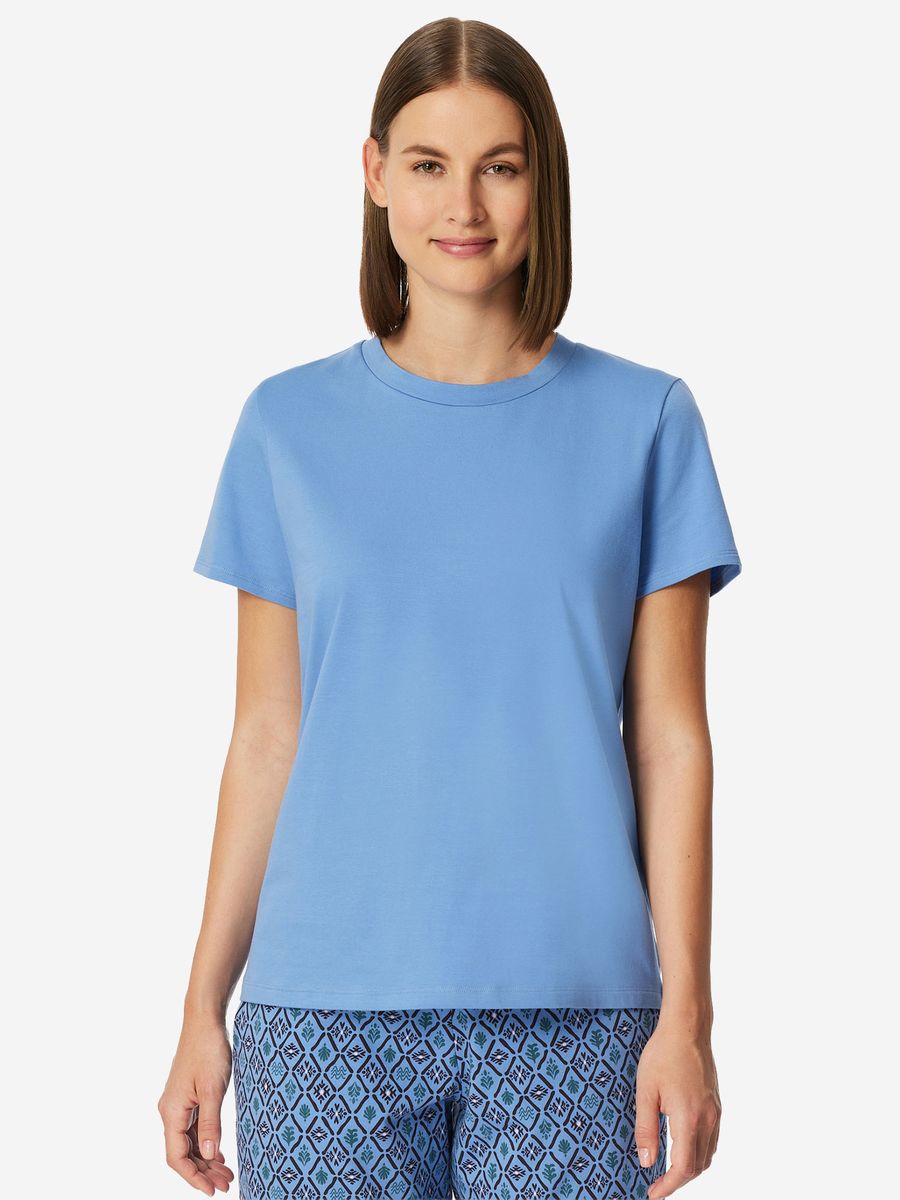 Locker Geschnittenes Lounge-Shirt mit Rundhalsausschnitt