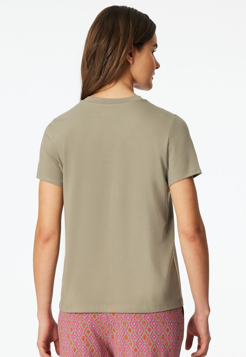 Locker Geschnittenes Lounge-Shirt mit Rundhalsausschnitt