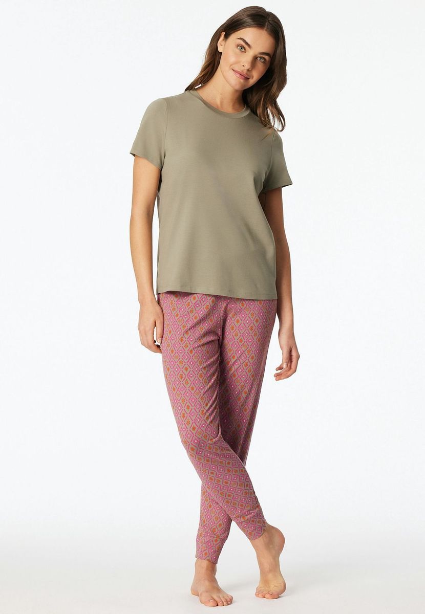 Locker Geschnittenes Lounge-Shirt mit Rundhalsausschnitt