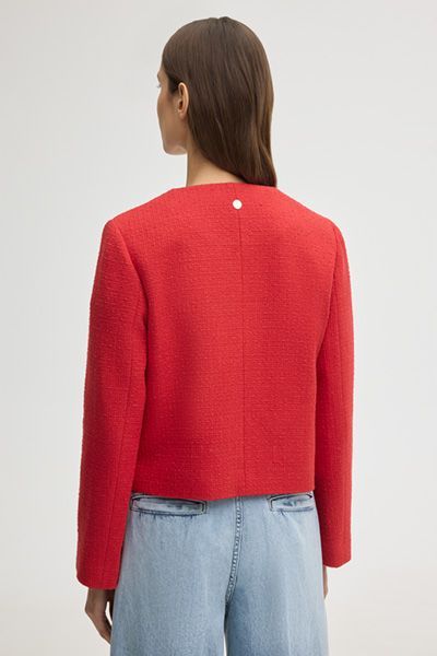 Jodi Blazer in Rot Tweed mit goldfarbenen Knöpfen