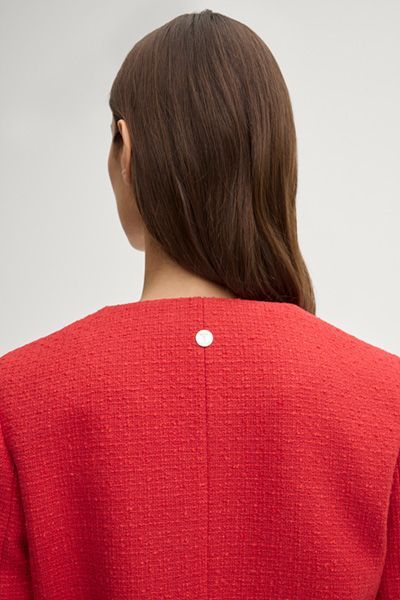 Jodi Blazer in Rot Tweed mit goldfarbenen Knöpfen