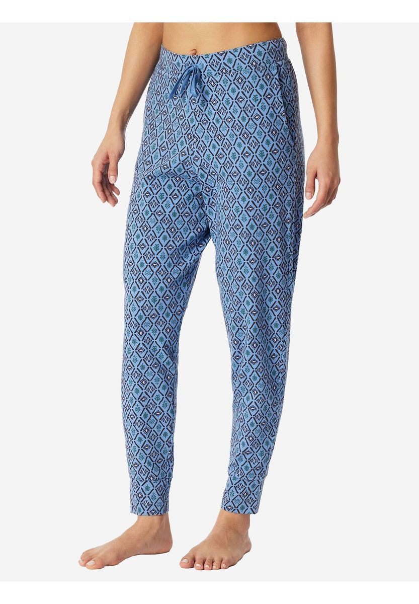Locker geschnittene Loungewear-Hose mit Muster