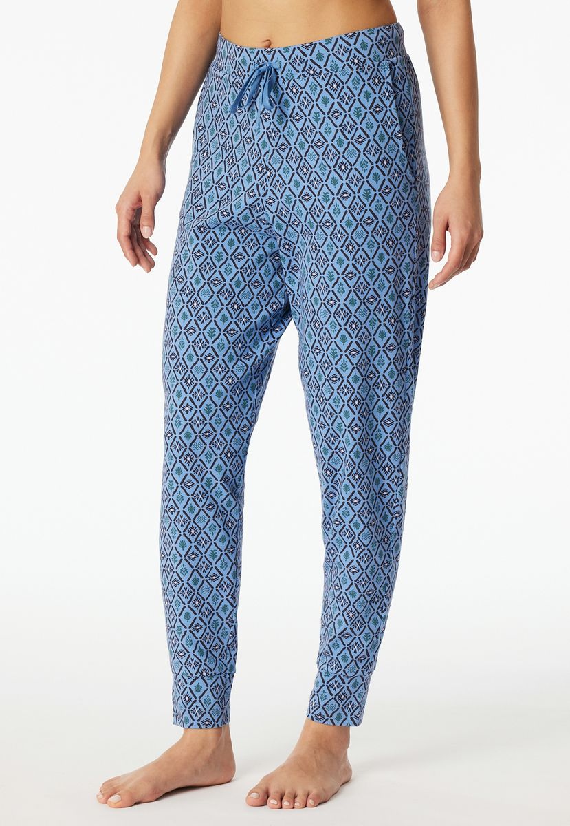 Locker geschnittene Loungewear-Hose mit Muster