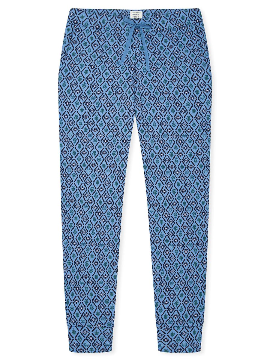 Locker geschnittene Loungewear-Hose mit Muster