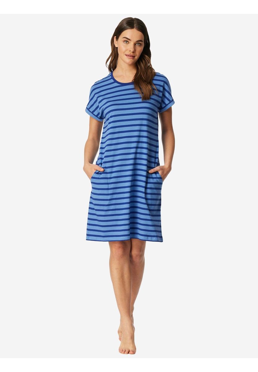 Gestreiftes Kurzarm-Nachthemd