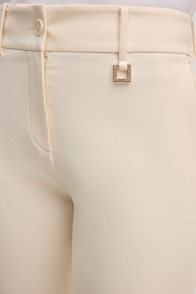 Petunia Offwhite Cropped Ankle Hose mit Logo-Detail