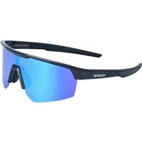 Sportliche Shield-Sonnenbrille mit blauer Linse